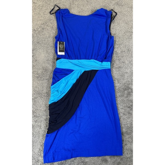New With Tags Vince Camuto Blue Fitted Sleeveless Knee Length Dress Size 6 - Picture 9 of 9